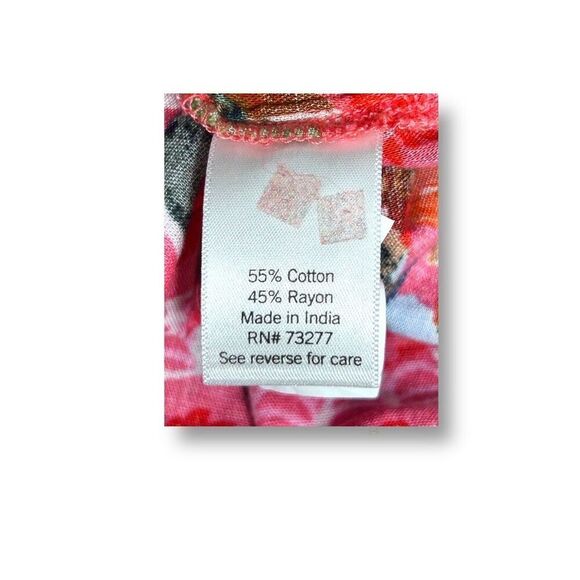 Lauren Conrad 3X Red Floral Boho Peasant Blouse Button Front Cottagecore Top - Picture 7 of 9